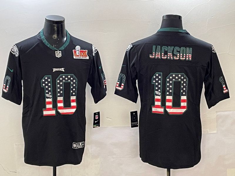 Men Philadelphia Eagles #10 Jackson Black National Flag 2025 Nike Limited NFL Jersey style 211->philadelphia eagles->NFL Jersey